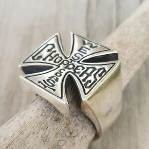 New West Coast Choppers Silver Biker Ring Size 8 Through 13
